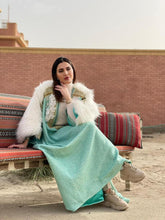 Laden Sie das Bild in den Galerie-Viewer, Luxury Sky Cloak with Ebroided fabric by Designer Shereen