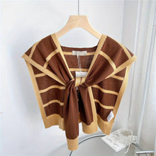 Charger l&#39;image dans la galerie, Classic Striped Knitted Shawl Elegant Warm Wrap Long Sleeve Jacket