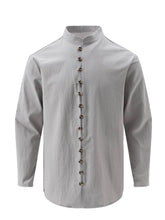 Laden Sie das Bild in den Galerie-Viewer, Men&#39;s Casual Solid Long Sleeve Shirt, Men&#39;s Clothes   (Hot Deals)