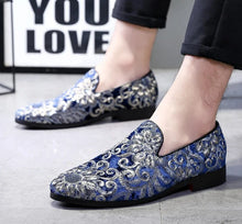 Charger l&#39;image dans la galerie, Mens Glitter Shoes  Embroidery Men footwear