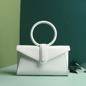 Genuine Leather Handbag Brand Luxury Ring Top Handle Small Cow Leather Crossbody