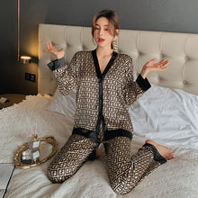 Load image into Gallery viewer, Printed Pyjamas Thin weaven Long Sleeve Set