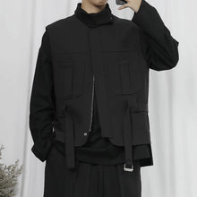 Charger l&#39;image dans la galerie, LSamo Zaen&#39;s casual vest Japanese trend zipper lace up suit