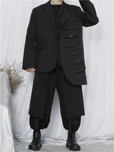 Samo Zaen's  suit Large size unsymmetric design button  jacket