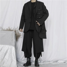 Laden Sie das Bild in den Galerie-Viewer, Samo Zaen&#39;s  suit Large size unsymmetric design button  jacket