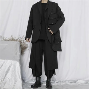 Samo Zaen's  suit Large size unsymmetric design button  jacket