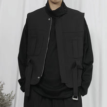 Laden Sie das Bild in den Galerie-Viewer, LSamo Zaen&#39;s casual vest Japanese trend zipper lace up suit