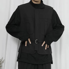 Cargar imagen en el visor de la galería, LSamo Zaen&#39;s casual vest Japanese trend zipper lace up suit