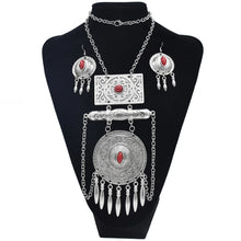 Load image into Gallery viewer, Bohemian Tibetan Silver Color Metal Necklace Bracelet Earring Sets