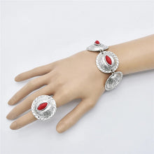 Load image into Gallery viewer, Bohemian Tibetan Silver Color Metal Necklace Bracelet Earring Sets