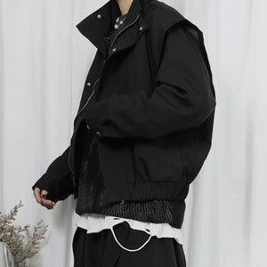 Samo Zaen's Loose Stand Collar Jacket Solid Color Versatile Short