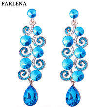 Load image into Gallery viewer, Vine Shape bling Crystal Long Earrings Jewelry Accessory
