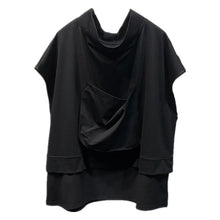 Cargar imagen en el visor de la galería, Samo Zaen&#39;s Short Sleeve T-Shirt Casual Large Pocket Design Loose Stand Collar Sleeveless