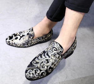 Mens Glitter Shoes  Embroidery Men footwear