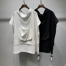 Laden Sie das Bild in den Galerie-Viewer, Samo Zaen&#39;s Short Sleeve T-Shirt Casual Large Pocket Design Loose Stand Collar Sleeveless