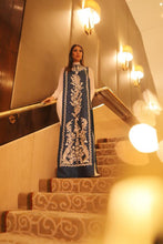 Laden Sie das Bild in den Galerie-Viewer, Elegant Gray Emroided Italian  Jakkar dress by Designer Shereen