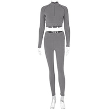 Charger l&#39;image dans la galerie, Zipper Slim Fit Hip-lifting Trousers Sport Suit for Women