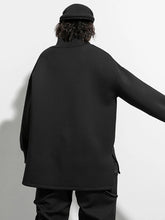 Cargar imagen en el visor de la galería, Big Size Pocket Irregular T-shirt New Turtleneck Long Batwing Sleeve