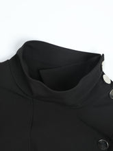 Load image into Gallery viewer, Black Button Big Size Long Trench New Stand Collar Long Sleeve Windbreaker