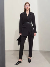 Load image into Gallery viewer, Slim Waisted Mid-length Lapel With Belt Coat
