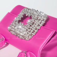 Laden Sie das Bild in den Galerie-Viewer, Diamonds Satin Handbags  Luxury Boutique  Clutch Purses Wedding  Top Quality