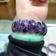 Cargar imagen en el visor de la galería, Natural Amethyst Gemstone Bracelet Natural Energy Stone Bangle Gemstone Jewelry for Woman Birthstone for Aquarius for Gift