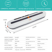 Cargar imagen en el visor de la galería, Best Food Vacuum Sealer 220V/110V Automatic Commercial Household Food Vacuum Sealer Packaging Machine Include 10Pcs Bags