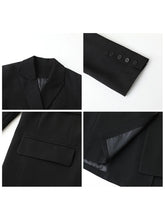 Load image into Gallery viewer, Women Blazer Design Wide Shoulder Ribbon Solid Women&#39;s Medium Long Coat