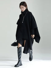 Load image into Gallery viewer, Irregular Design Knitting Dress New Turtleneck Long Sleeve Loose Fit