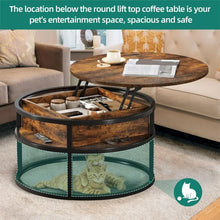 Load image into Gallery viewer, Rustic Brown Dinning Tables Sets Circle Center Tables Living Room Round Lift Top Coffee Table With Storage for Home Office Coffe
