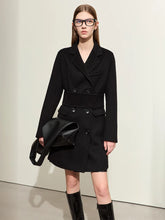 Cargar imagen en el visor de la galería, Wool Coat Mid-length Jacket With Belt Double-sided Blends