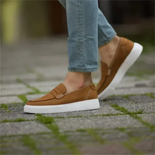 Cargar imagen en el visor de la galería, Solid Brown Slip-On  Sneakers for Men footwear