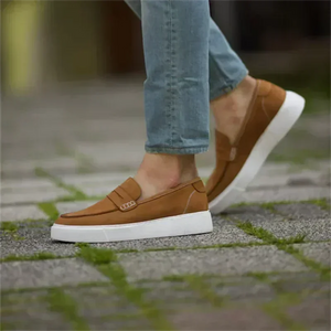 Solid Brown Slip-On  Sneakers for Men footwear