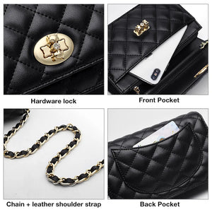 Chain Flap Stylish Shoulder Bag Split Leather Classical Crossbody Bag