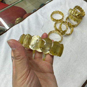 Natural Gold Lepidolite Elastic Cord Stone Bangle Bracelet Charm Gift For Jewelry Making Gift