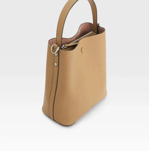 Cargar imagen en el visor de la galería, BUCKET CASUAL  PURSE SHOULDER CROSSBODY GENUINE LEATHER HANDBAG WIDE STRAP