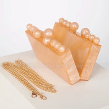 Laden Sie das Bild in den Galerie-Viewer, Acrylic Box Evening Clutch Bags  Luxury Marbling Bead Purses