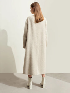 Woolen Coat Long Warm Stand Collar Double-sided