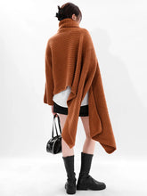 Cargar imagen en el visor de la galería, Irregular Big Size Knitting Sweater Turtleneck Long Sleeve Pullovers