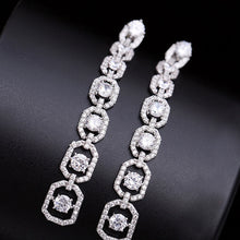 Cargar imagen en el visor de la galería, Long Hanging Earrings for Women Silver Color Luxury