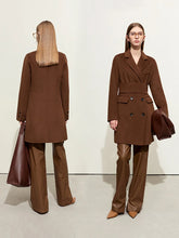 Cargar imagen en el visor de la galería, Wool Coat Mid-length Jacket With Belt Double-sided Blends