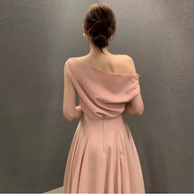 Load image into Gallery viewer, Unique Off Shoulder Top With High Waist Pleated Half Skirt Set