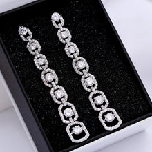 Laden Sie das Bild in den Galerie-Viewer, Long Hanging Earrings for Women Silver Color Luxury