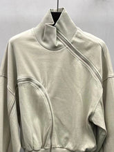 Laden Sie das Bild in den Galerie-Viewer, Patchwork Zipper Streetwear Sweatshirts Long Sleeve Pullover