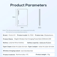 Charger l&#39;image dans la galerie, Magsafe Power Bank 5000mAh Magnetic Wireless Phone Charger External Battery 20W Fast Charging For iPhone 15 14 PowerBank