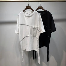 Laden Sie das Bild in den Galerie-Viewer, Samo Zaen&#39;s  Drop Shoulder T-Shirt Summer Large Diablo Personalized Hem Split Ribbon