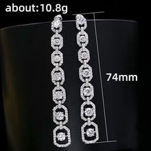 Cargar imagen en el visor de la galería, Long Hanging Earrings for Women Silver Color Luxury