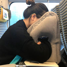 Cargar imagen en el visor de la galería, Inflatable Air Cushion Travel Pillow Headrest Chin Support Cushions for Airplane Neck Nap Pillows