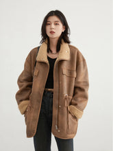 Load image into Gallery viewer, Thick Warm Suede Reversible Jacket Loose Female