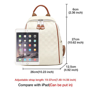 Simple  Backpack Large Capacity Light  PU Leather  Casual Rucksack